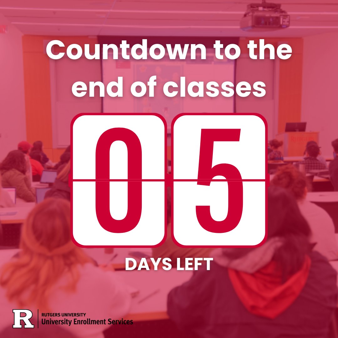 We are only 5 days away from the last day of classes! Are you ready for summer break? Let us know your plans in the comments!

#rutgers #onlyatrutgers #rutgerspride #rutgersu #academic
