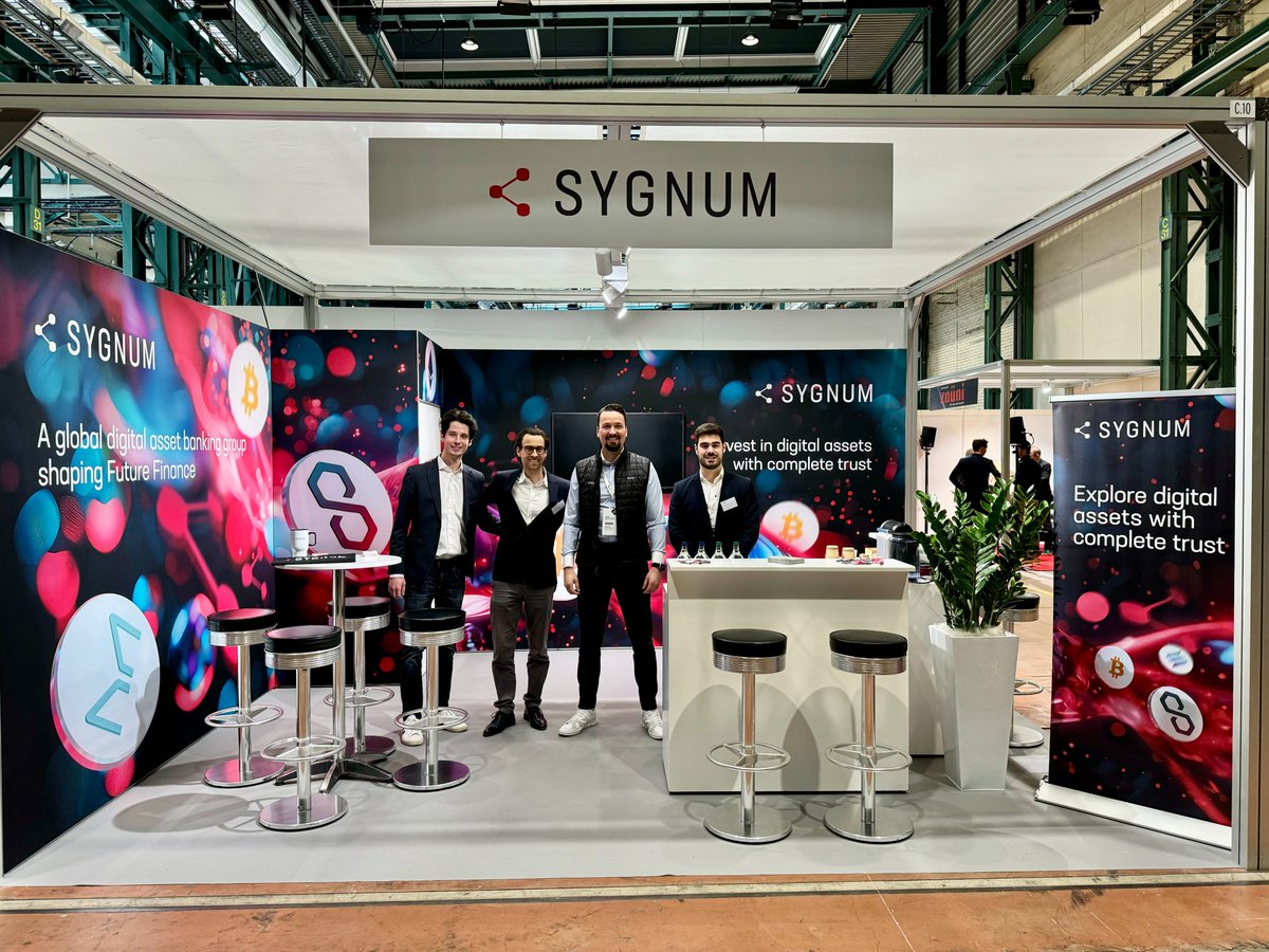 📸 Sygnum's Romano Marco Brotschi, Head of EAM & MFO, Stefan Edelmann, Head of Asset Management, @AgnikhotramSai, Vice President B2B Banking, and other team members are at the @finanzmesse in Zurich, Booth C.10. Tomorrow at 13:00 CET, Sygnum's Head of Private Clients and Family…