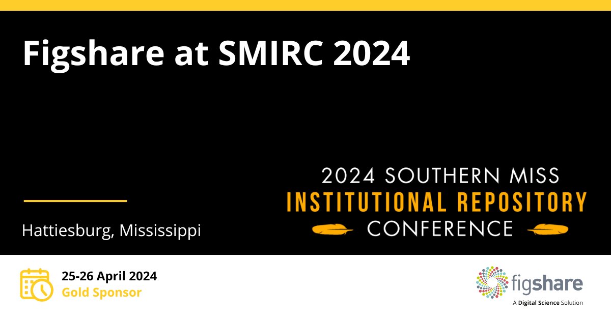 We're looking forward to the Southern Miss Institutional Repository Conference this week! 🎉 Stop by our table or come to one of our two sessions in the agenda! Find out more: ow.ly/PtJc50RlYOi #SMIRC #SMIRC2024 @digitalsci
