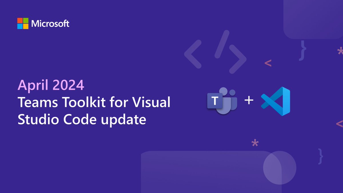 Microsoft365Dev's tweet image. Get caught up on the latest Teams Toolkit for Visual Studio @Code updates including added improvements to build API message extensions with an auth-protected API: msft.it/6018YyH0m
#Microsoft365Dev #MicrosoftTeams #MessageExtensions