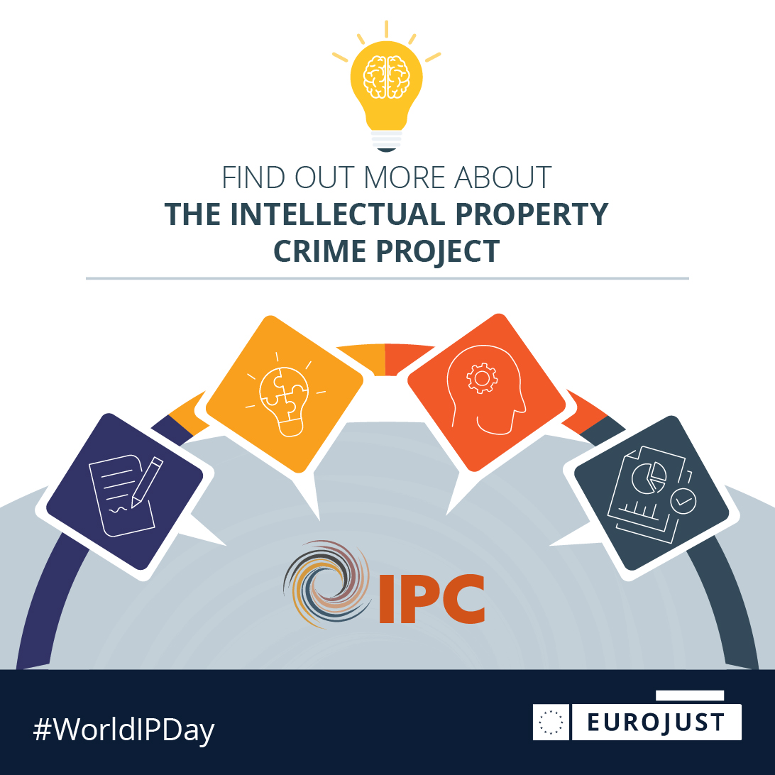 💡 #WorldIPDay is just around the corner!

🤔 Did you know? Since 2021, the IPC Project at Eurojust has been supporting national authorities in the fight against #IPCrime.

Learn more about how the @EU_IPO-funded project does this 👇
eurojust.europa.eu/intellectual-p…