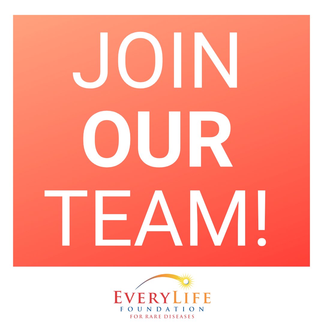 We're Hiring! Join our team in making a significant difference in the lives of over 30 million Americans affected by rare diseases. We're looking for: Vice President of Individual Giving, Events Manager and Communications Intern. Interested? Apply here: everylifefoundation.org/careers/