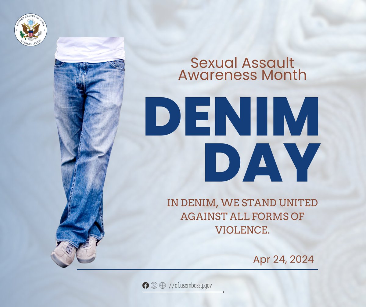 Too often, young #Afghan girls bear the brunt of sexual violence. Forced into early marriages, they face unimaginable challenges. Let's raise awareness, challenge harmful norms, and stand up for their rights. Every girl deserves a safe and empowered future. #DenimDay #AFG #SAAM…