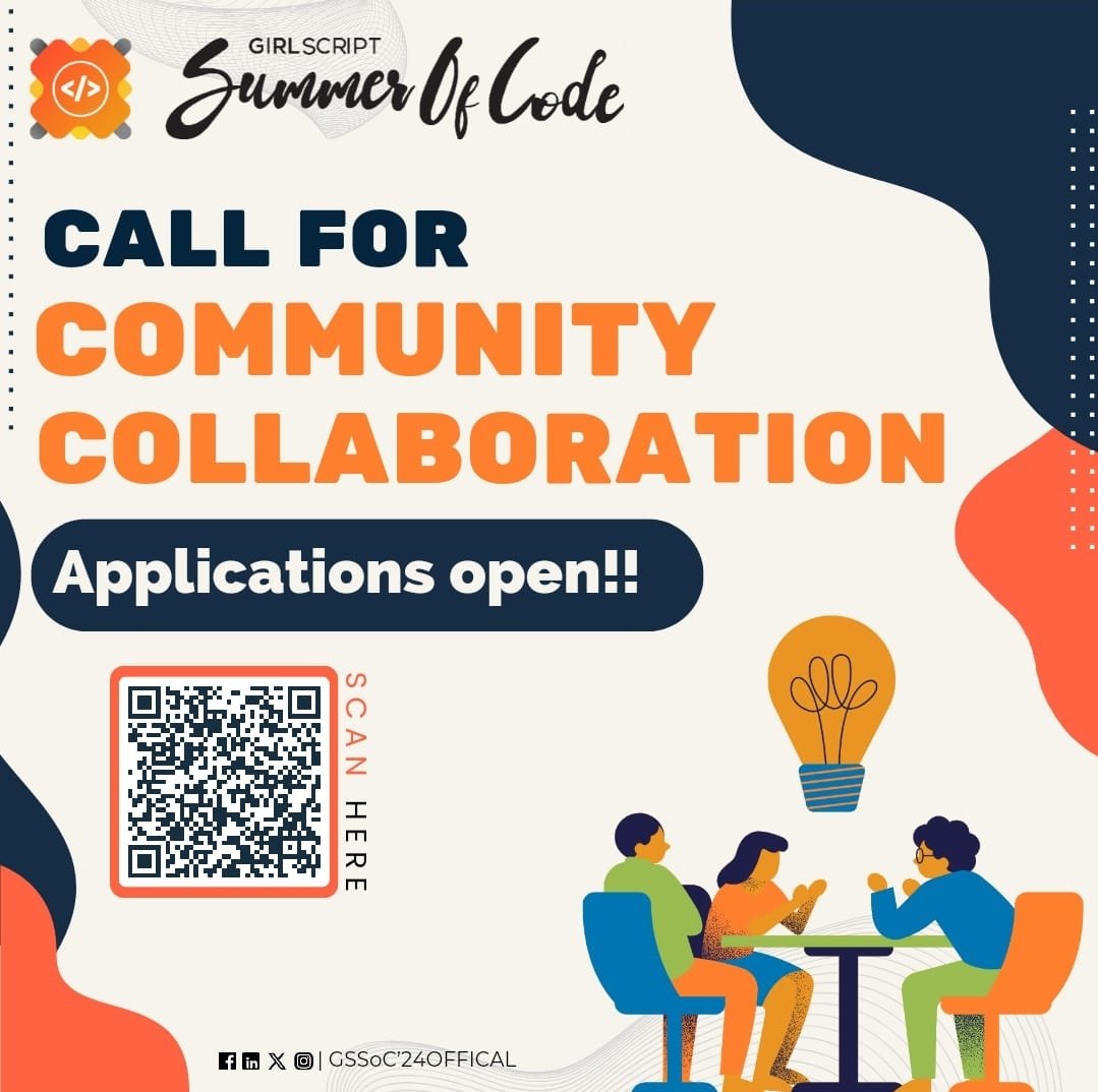 girlscriptsoc's tweet photo. Get ready for an even bigger &amp; better GSSOC in 2024! 🎉 We're thrilled to unveil our latest initiative: Community Collaborations for GSSOC'24! 🌟
🔗 Link: https://t.co/FMbMUdygVB
Let's unite, collaborate, &amp; make GSSOC'24 the most epic event yet! 💪🚀
 #gssoc2024  #CommunityCollab https://t.co/c5xwAGwhas