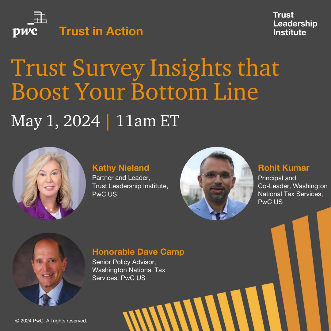 Drive business impact by earning trust! Register for the upcoming Trust in Action webcast to explore the ways business can close #trust gaps and boost the bottom line. bit.ly/3RHYB0W