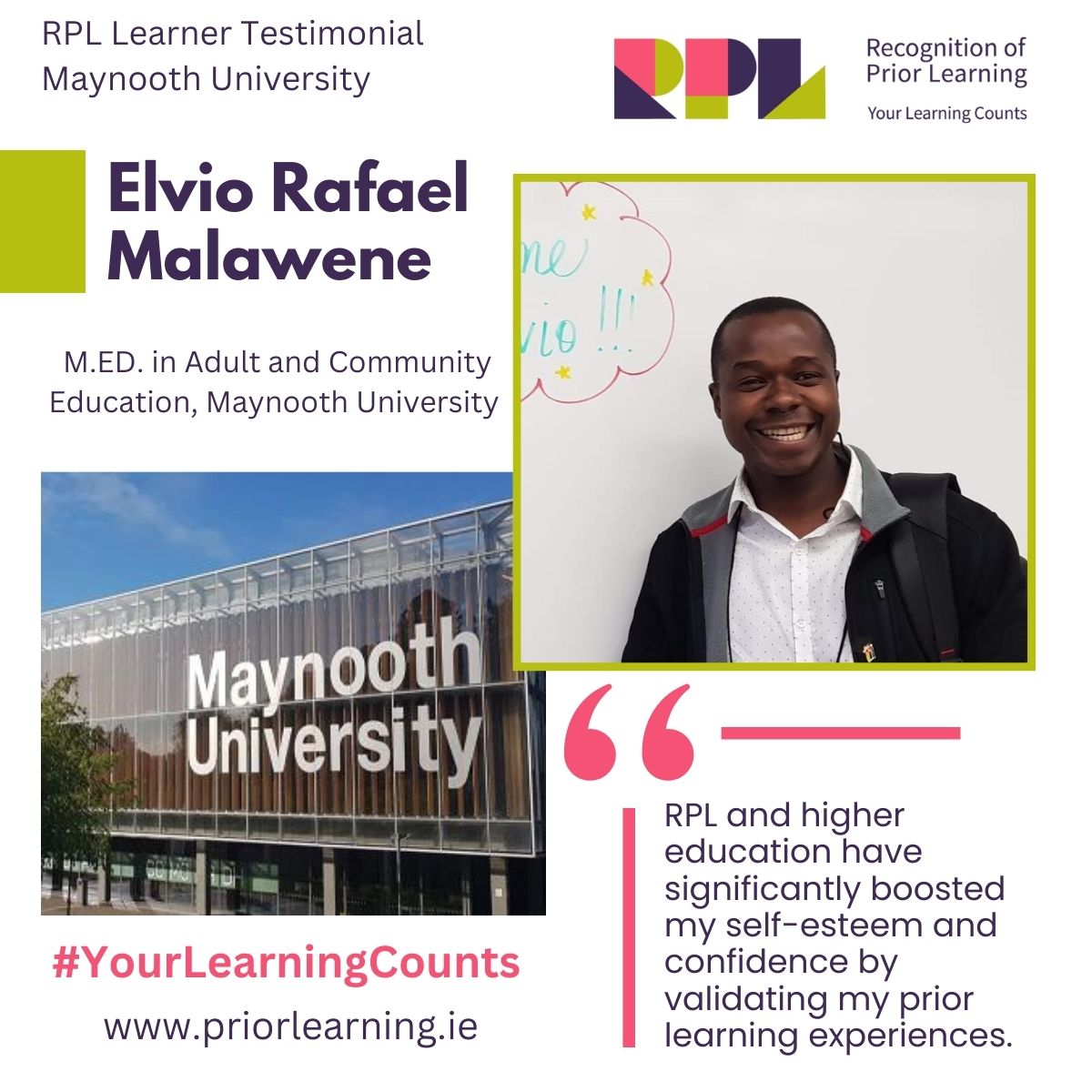 Another impactful #RPL story from <a href="/MaynoothUni/">Maynooth University</a> 
Elvio's journey into a M.Ed. in Adult and Community Education showcases RPL's role in lifelong learning &amp; education access.

📚 Read more about Elvio's journey: tinyurl.com/jd45khht

#YourLearningCounts #LifelongLearning