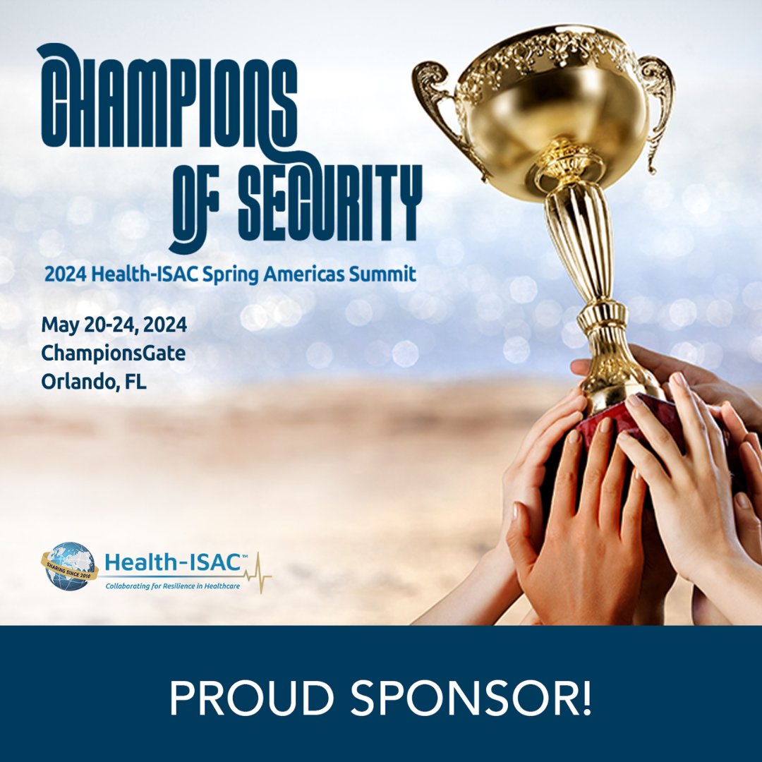 secrisk's tweet photo. SRA is proud to be a Platinum sponsor of this year's Health-ISAC Spring Americas Summit. We're very excited to be part of this event again and can't wait to see you there!
#HISAC https://t.co/8dJ4AtrRNJ