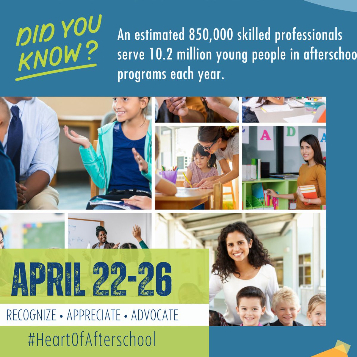 It’s Afterschool Professionals Appreciation Week, and we want to thank all afterschool professionals for providing quality programs that make a difference in the lives of our youth! This week celebrates you: the #HeartOfAfterschool!