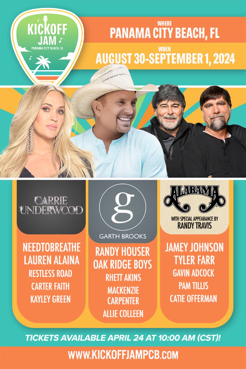 ‼️ON SALE NOW‼️ ⛱️ Aug 30-Sept 1, 2024 🏖️ @KickOffJamPCB 🌊 Panama City Beach, FL 🎫: kickoffjampcb.com/tickets