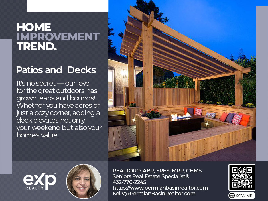 Don't just dream about the perfect outdoor retreat, make it a reality. #OutdoorLiving #HomeImprovement #DeckDesign #HomeValue #kellyclarkrealtor #YourNextAdventure #exprealty #permianbasin #odessa #midland #texas