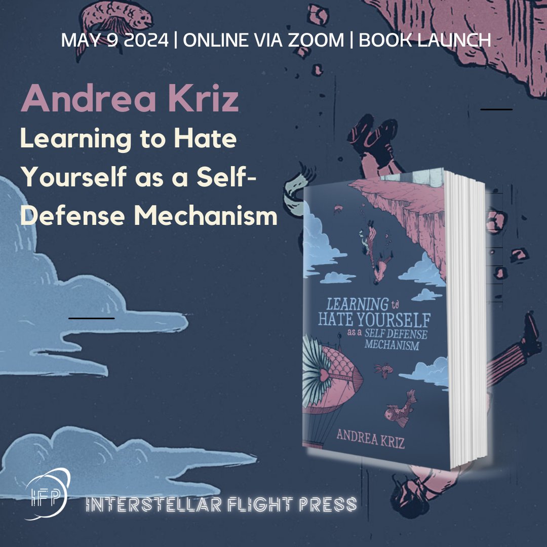Andrea Kriz will be reading from her new short story collection LEARNING TO HATE YOURSELF AS A SELF-DEFENSE MECHANISM on May 9th. Via zoom: eventbrite.com/e/andrea-kriz-…