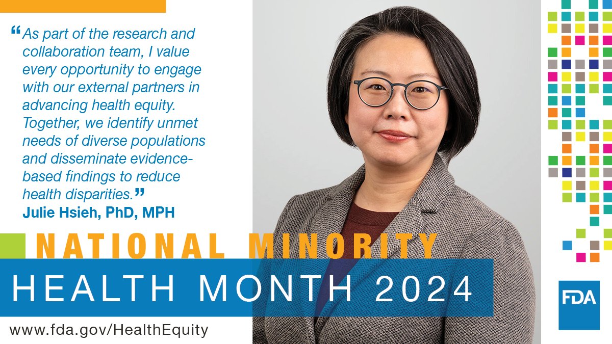 Let's say hello to Dr. Julie Hsieh! She is part of the @FDAHealthEquity team.

Learn why she loves working in minority health.

#NMHM2024 #HealthEquity