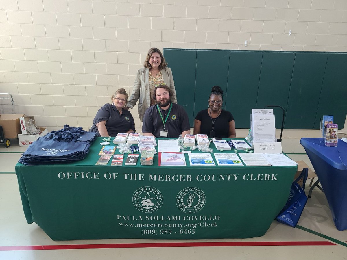 MercerClerk's tweet photo. The Mercer County Clerk's Ofice outreach has been busy. We held two separate information booths this week, as well as joined Bonnie Watson Coleman's Veteran Info Fair. I also attended the groundbreaking event for the renovation of the Naval Air Propulsion site in Ewing. #MercerCo https://t.co/VLD185XZze