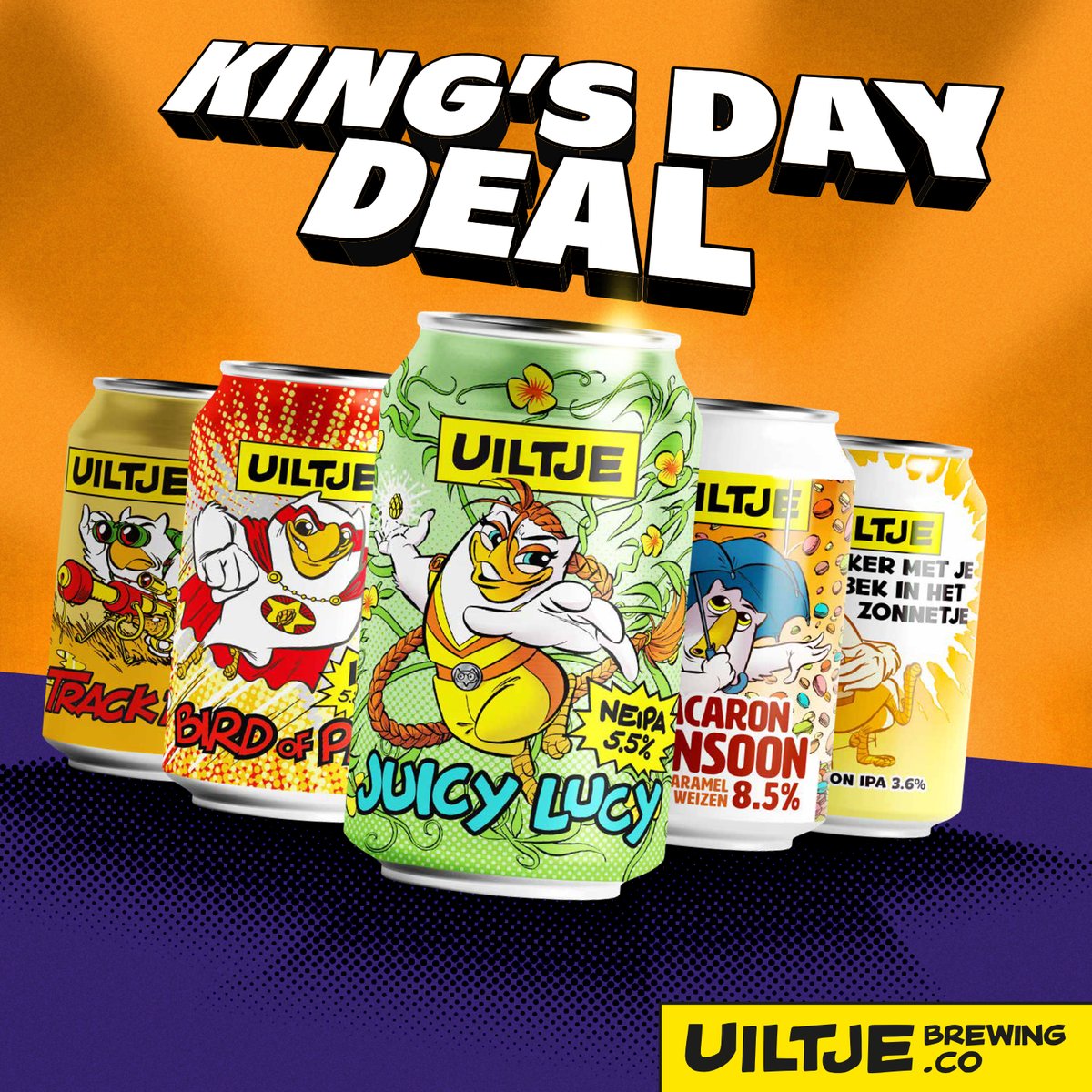 Celebrate Kingsday in style with Uiltje, because Prince Pils has been awakened and craves something different. Get 20 cans of IPAs and more for a royal price of €50! Rest assured, His Majesty approves!

👉️ uiltjebrewing.com/product/megade…

🟠🔴⚪️🔵🍺🟠🔴⚪️🔵🍺🟠🔴⚪️🔵🍺🟠🔴⚪️🔵🍺