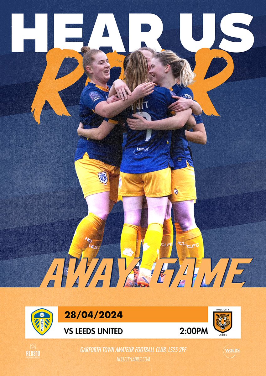 🆚 Leeds United 
📍 Garforth Town Football Club, LS25 2PF
📅 28/04/2024
⌚ 2:00pm
🚌 HullCityLadies.com

#HearUsRoar 🧡