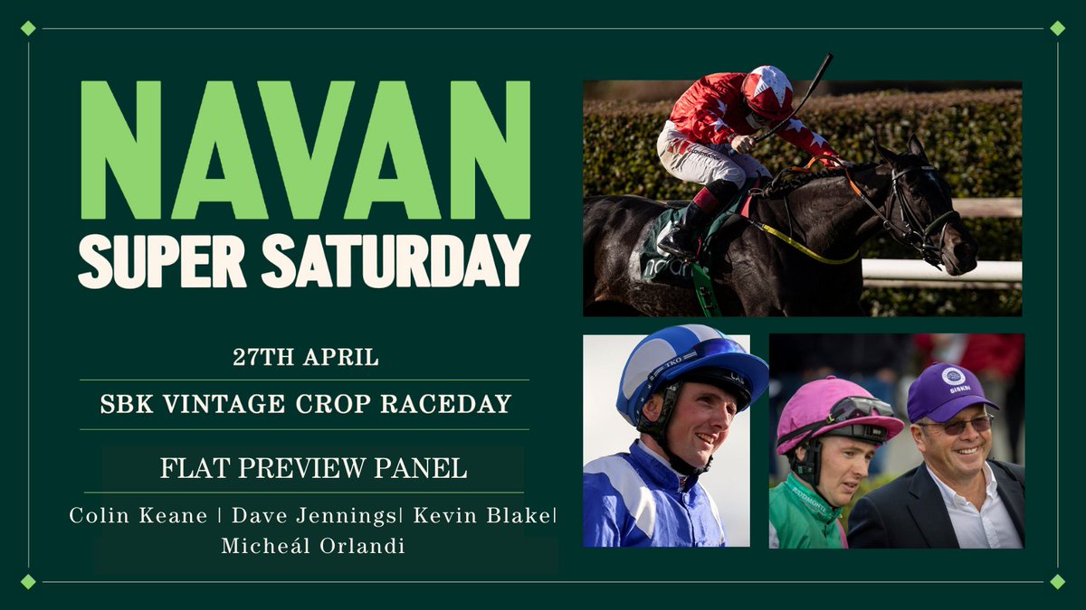 📢We are delighted to offer ITBA breeders €15 admission to Racing & the Flat Preview Panel on ✨Super Saturday✨ at Navan featuring the 𝐒𝐁𝐊 𝐕𝐢𝐧𝐭𝐚𝐠𝐞 𝐂𝐫𝐨𝐩 𝐒𝐭𝐚𝐤𝐞𝐬 📩Email info@navanracecourse.ie with your membership number to arrange payment & ticket. 👌