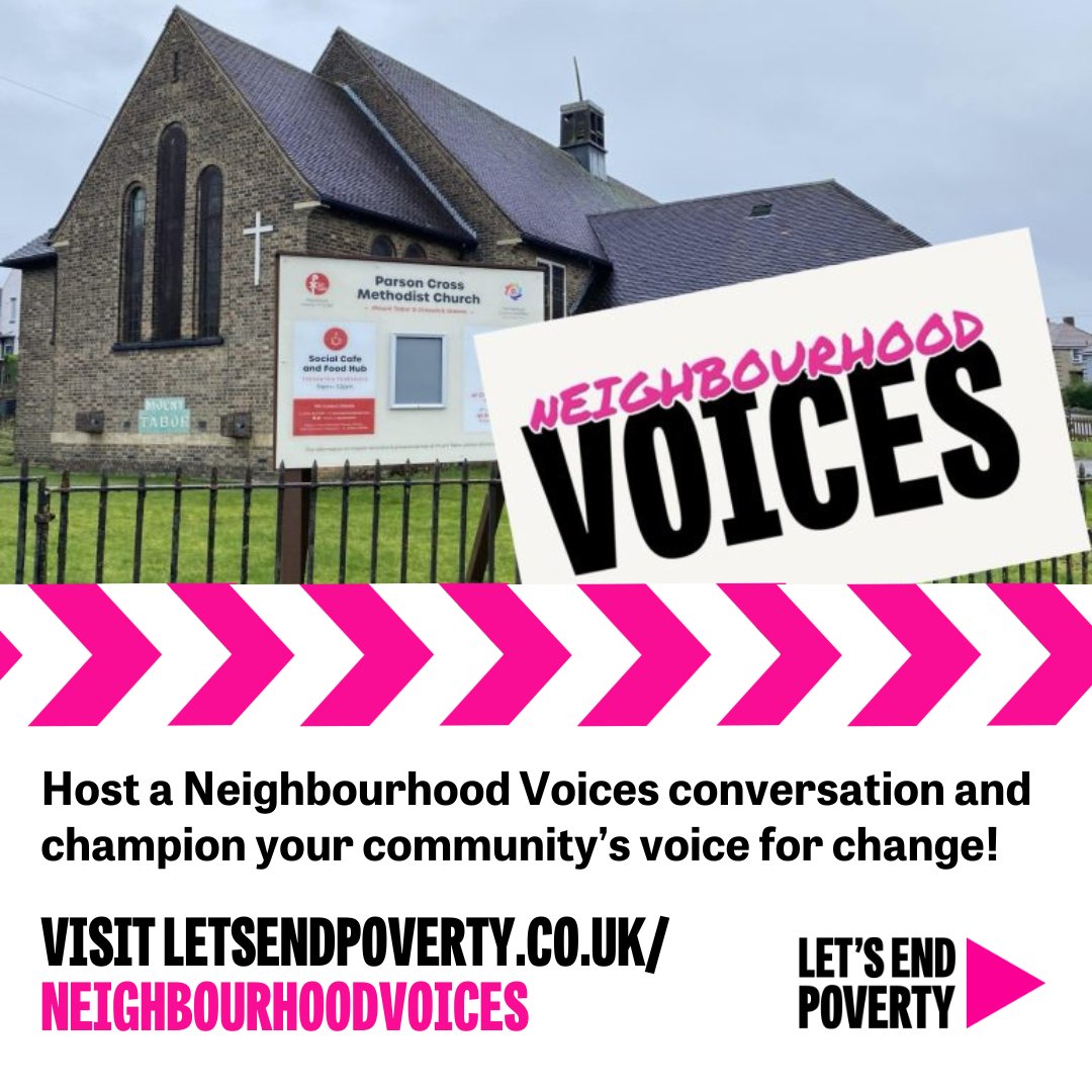 The UK needs to get serious about ending poverty. And to do that, we need to have meaningful conversations including a wide range of voices. Learn more about hosting a Neighbourhood Voices conversation and discover a range of resources at letsendpoverty.co.uk/neighbourhoodv…