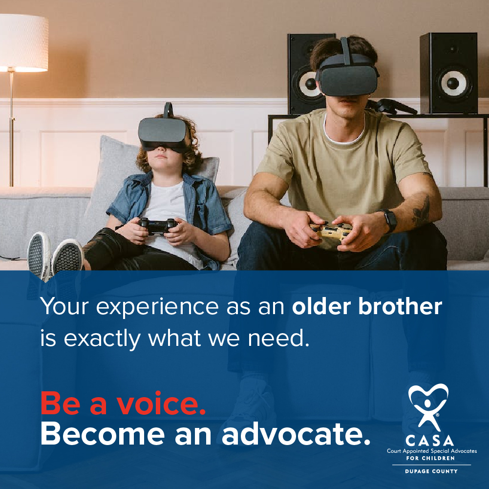 CASAofDuPage's tweet photo. If you’ve been an awesome older brother or sister, you already know how to be a consistent role model and a safe place for a child to turn. Consider becoming an advocate: https://t.co/NiEmm3F8m0

#volunteer #advocacy #CASA #oldersibling #getinvolved #community https://t.co/bo8Xn1ANPy