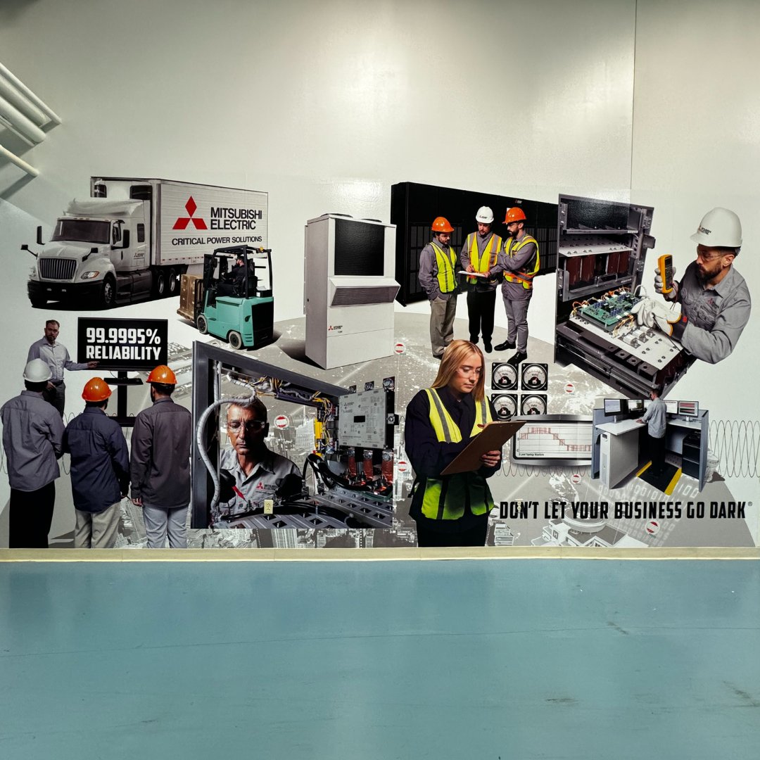 We just completed a wall mural for Scott Witalis of Hyperion Studios. His firm supplied the artwork, and we printed and installed this wall mural for Mitsubishi Electric Critical Power Solutions in Warrendale. 

#spark #signs #signage #signcompany #wallmural