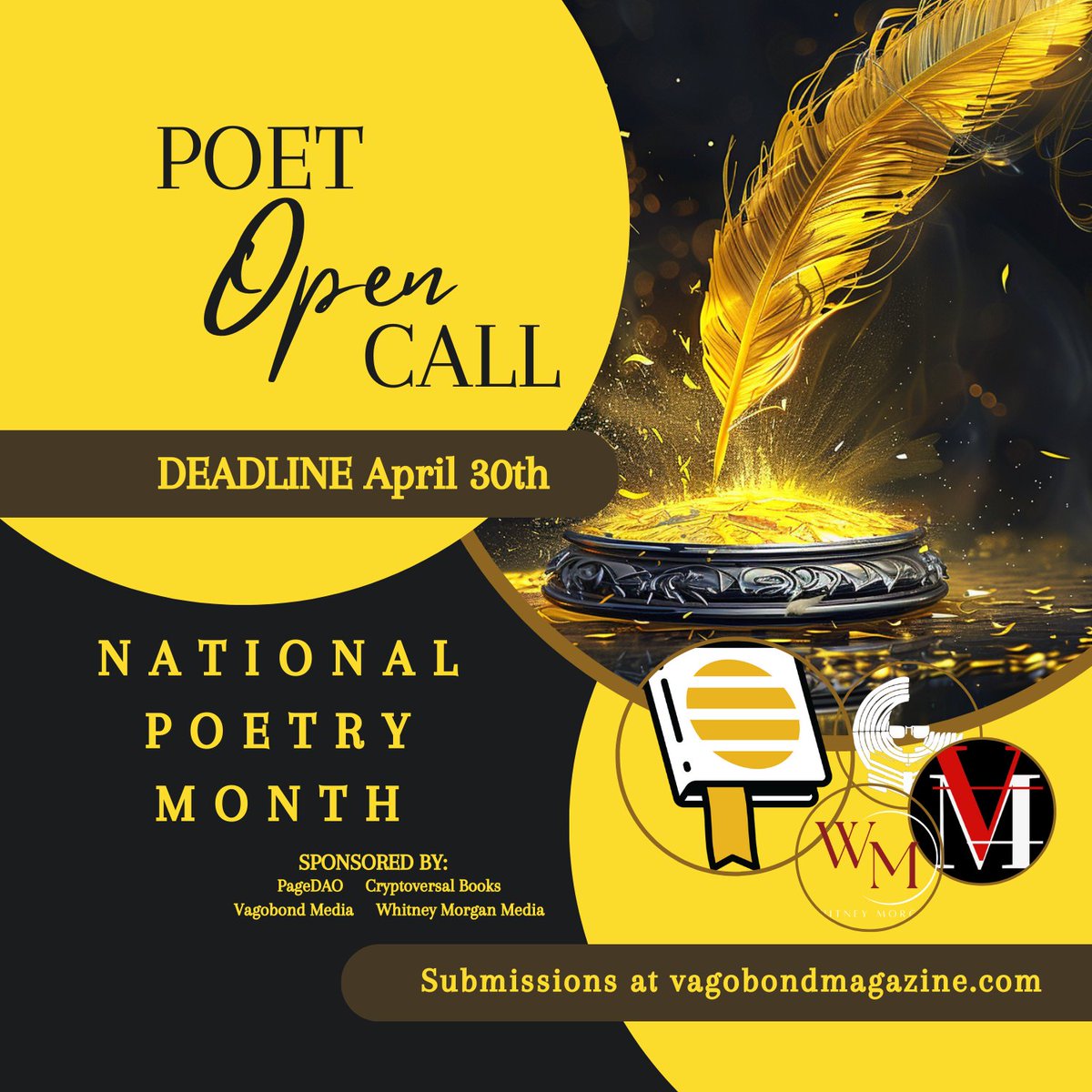 🎉 Celebrate #NationalPoetryMonth with us! Submit your poems by April 30th for a chance to be featured in a special anthology by PageDAO &amp; partners. 
Details ➡️ shorturl.at/zEJ45 #PoetryCommunity #PageDAO