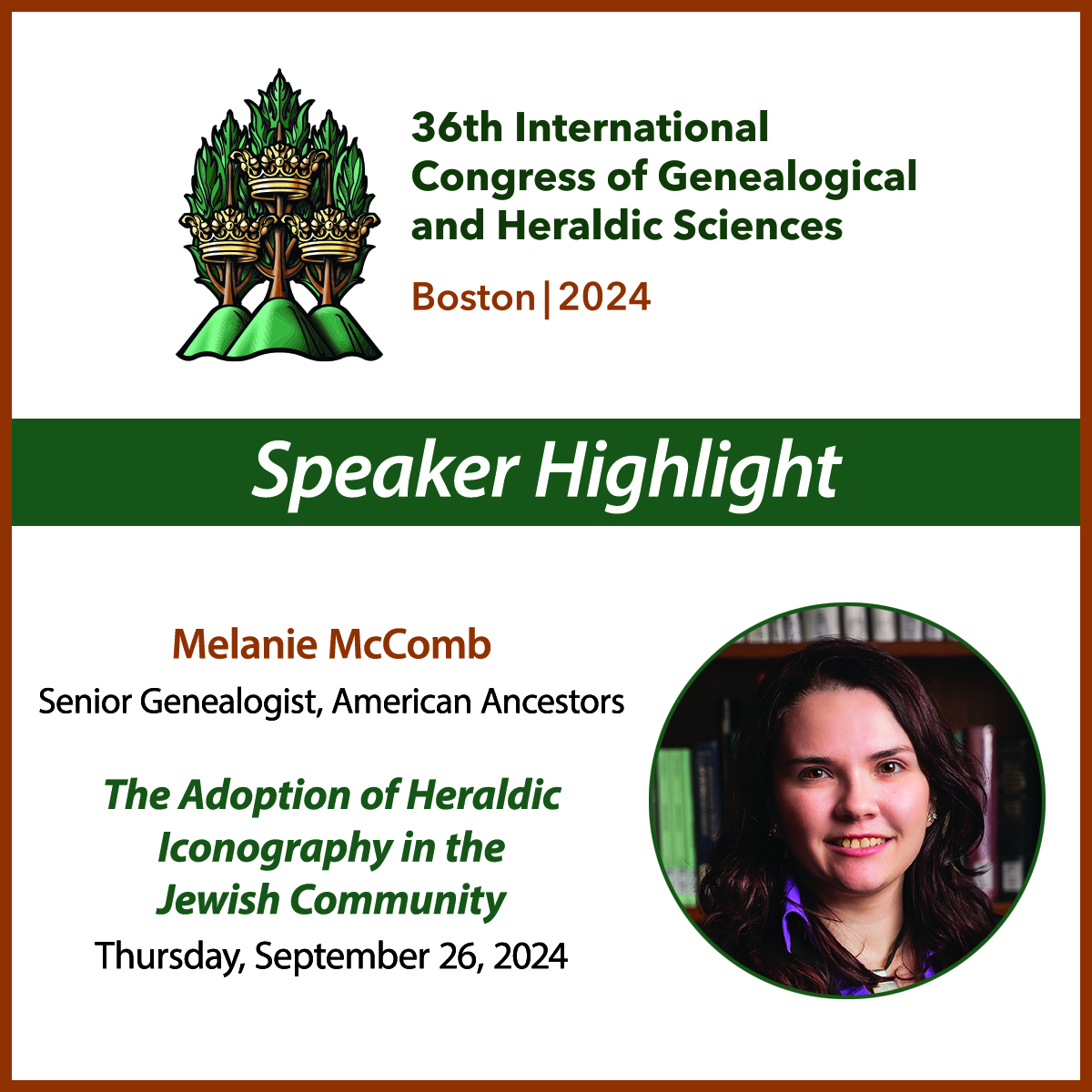 AncestorExperts's tweet photo. Senior genealogist Melanie McComb will present "The Adoption of Heraldic Iconography in the Jewish Community" at the 36th International Congress of Genealogy and Heraldic Sciences this September! Register here: https://t.co/AjcjCyG3Uo
@ShamrockGen #ICGHS #ICGHS2024 #ICGHSBoston https://t.co/BYyD6P9OX8