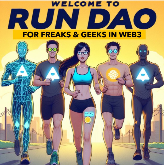 RUNDAOxyz's tweet photo. Welcome to RUN DAO, where fitness meets web3! 🏃♀️Join our community and smash your running goals alongside motivated individuals💪. Together, we'll unlock a healthier, more energized version of you🤝. #Web3Community #FitnessCommunity #RunningMotivation #HealthyLifestyle #RunDAO https://t.co/dDJzYivILE