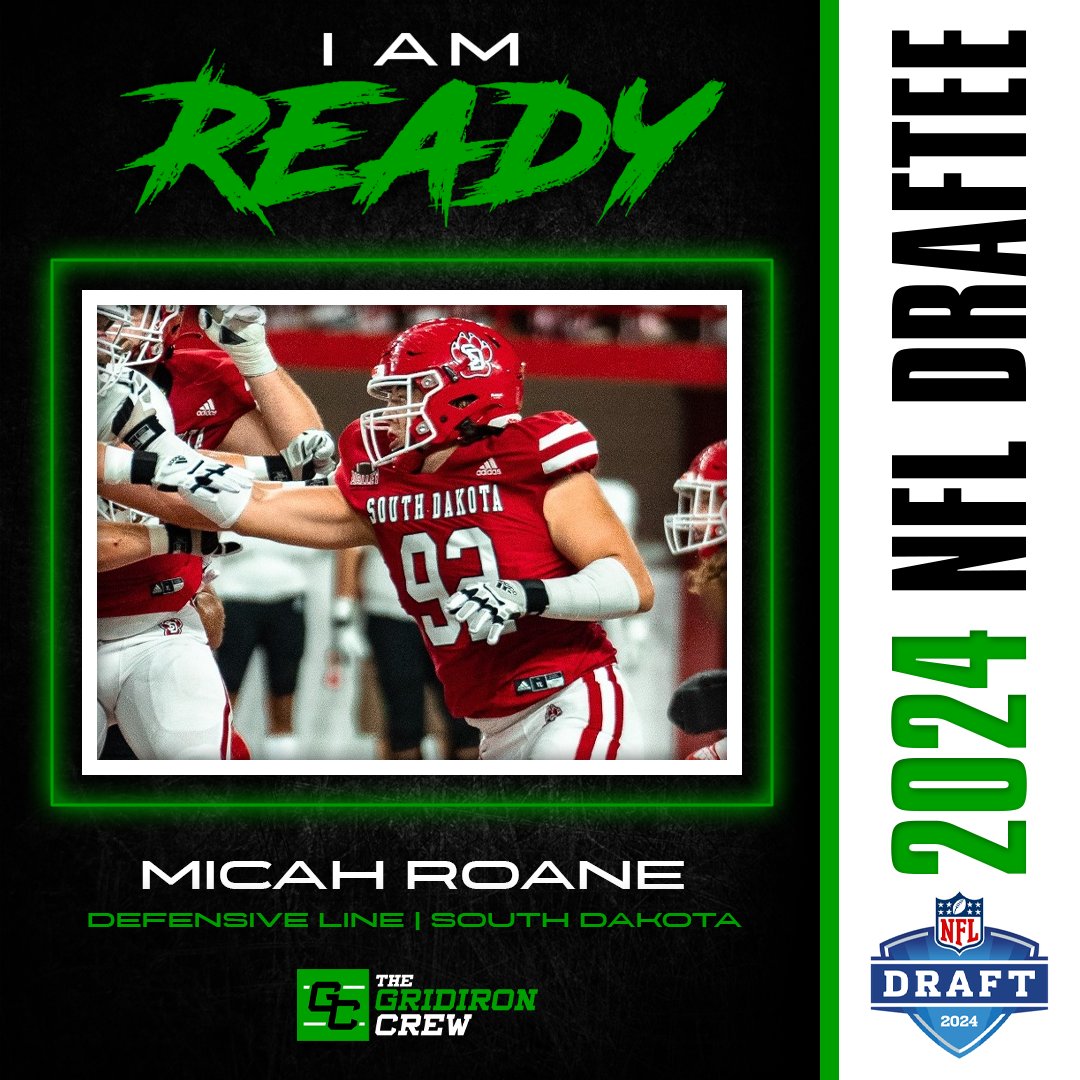 The 2024 NFL Draft is now 1 day away! The Gridiron Crew is ready. The 6’4 260lb former South Dakota Coyote is ready. Let’s find out what lucky team strikes gold with Micah. #thegridironcrew #nfldraft2024📈 #NFL thegridironcrew.com/player/Micah-R…