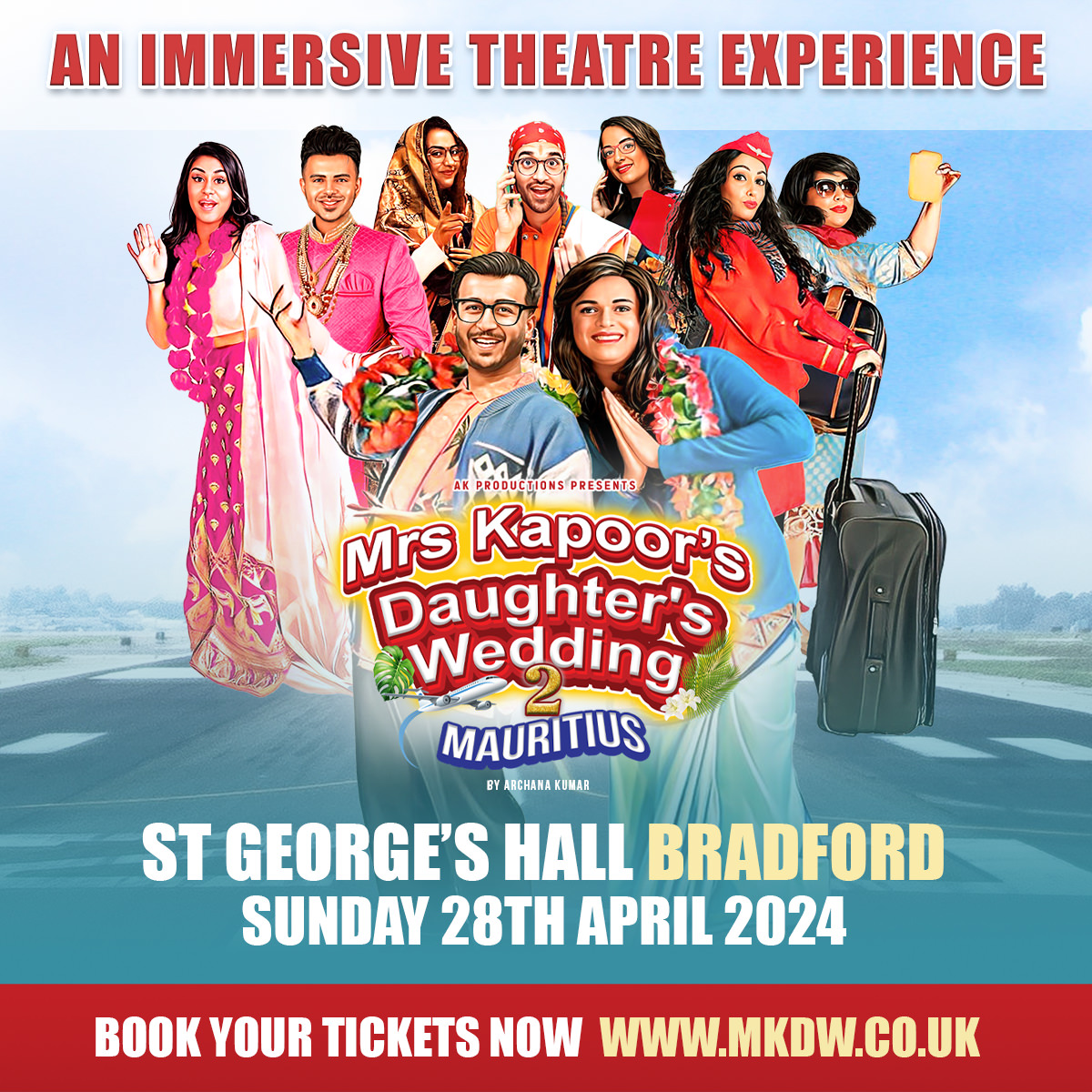 🎉Its day 3 of our free ticket giveaway to 'Mrs Kapoor’s Daughter’s Wedding 2 Mauritius'! 🎭Stand a chance to win a free ticket by giving the correct answer to todays question What is name of the actress that plays the bride? A- Chandni Bonsai B- Reeya Patel C-Priya Kapoor