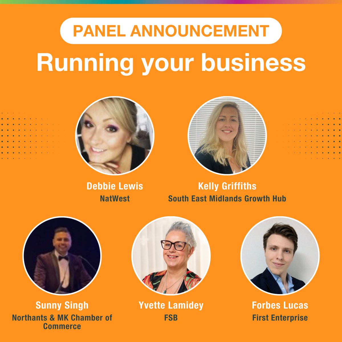 Have you booked your place for BusinessFest yet? Check out the impressive line up of speakers announced so far for 'Panel 1: Starting your business' and 'Panel 2: Running your business' 🙌 Stay tuned as we reveal the rest of the expert speakers over the next few days...