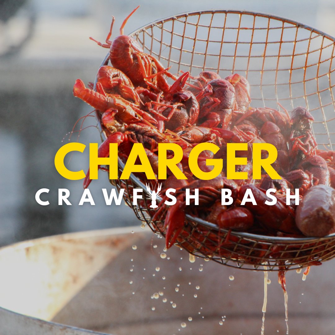 It’s time to have some fun at our annual Charger Crawfish Bash! 🦞☀️
.
.
𝗦𝗧𝗨𝗗𝗘𝗡𝗧𝗦 &amp; 𝗦𝗧𝗔𝗙𝗙 🦞 meet us at the Haven on Thursday 3:00 - 5:00 for crawfish, burgers, &amp; games!