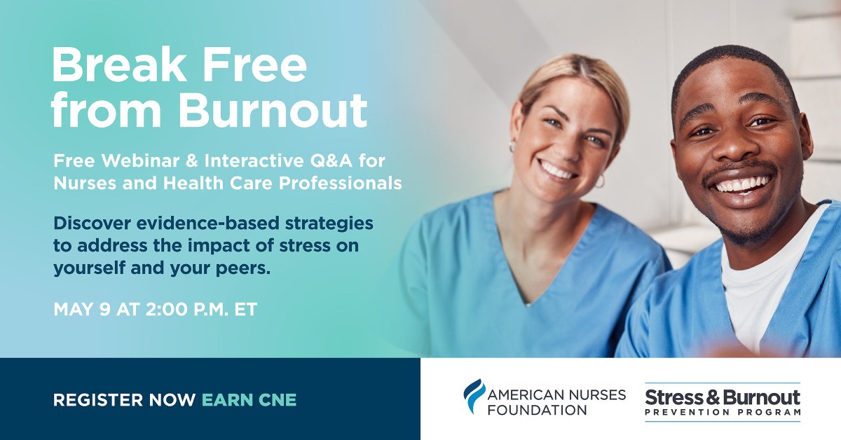 Let’s tackle nurse burnout head on. Whether you are a nurse or a health care leader, our upcoming webinar is a call to action for #nurses and leaders alike. Join us on May 9. Register: ow.ly/uABE50RmLcA #NurseBurnout