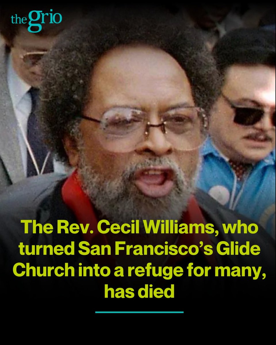 The Rev. #CecilWilliams, who with his late wife turned Glide Church in San Francisco into a world-renowned haven for people suffering from poverty and homelessness and living on the margins, has died. He was 94. 🙏🏾

Read More 👇🏿

thegrio.com/2024/04/24/the…