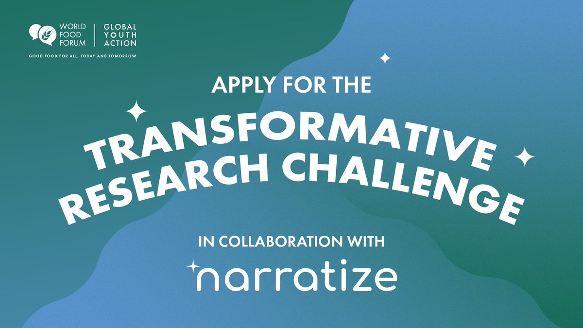 🚀 Join us for the Transformative Research Challenge! This year, the World Food Forum has partnered with @NarratizeAI, an AI-generated storytelling platform for innovators to help them craft compelling pitch narratives! 💡 Read more and apply: world-food-forum.org/innovation-lab…