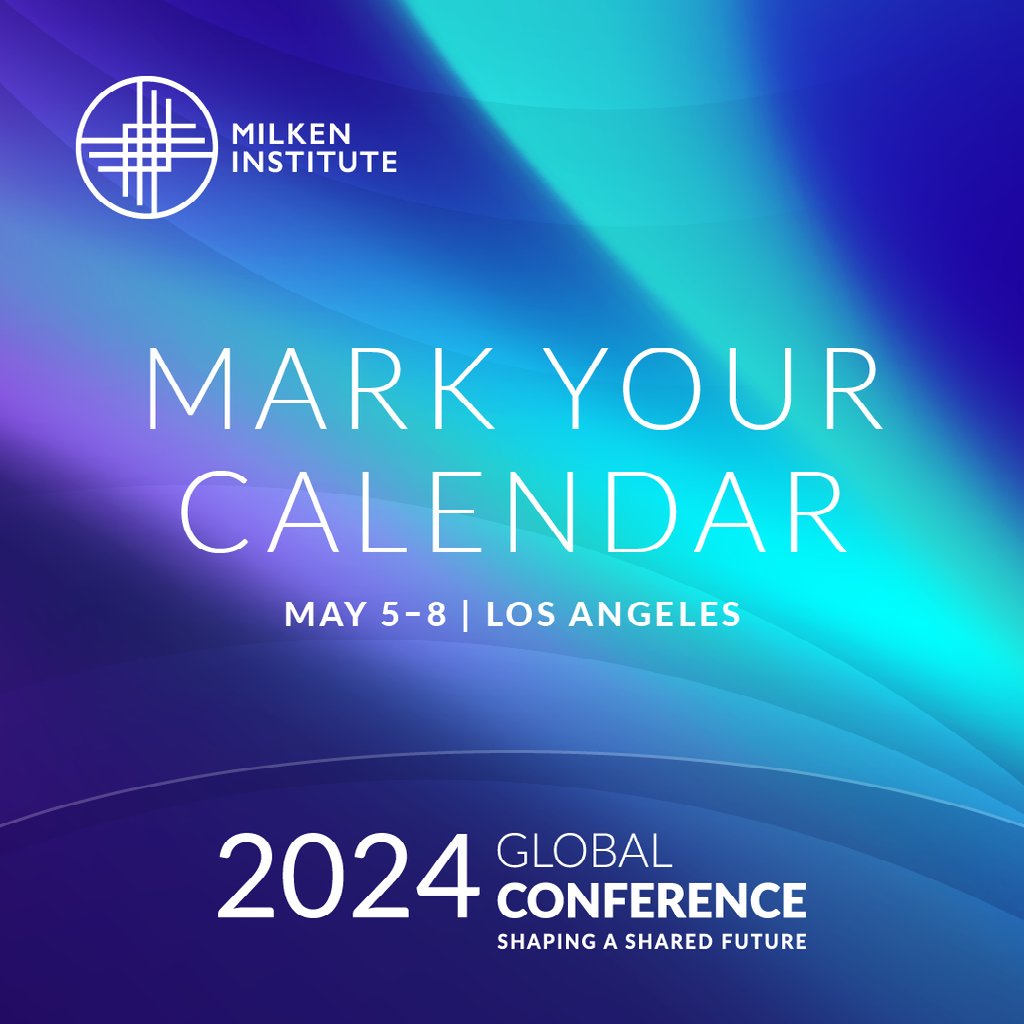 Excited to attend the @MilkenInstitute Global Conference this year! Looking forward to connecting with industry leaders and discussing the latest trends and opportunities, including AI. #MIGlobal