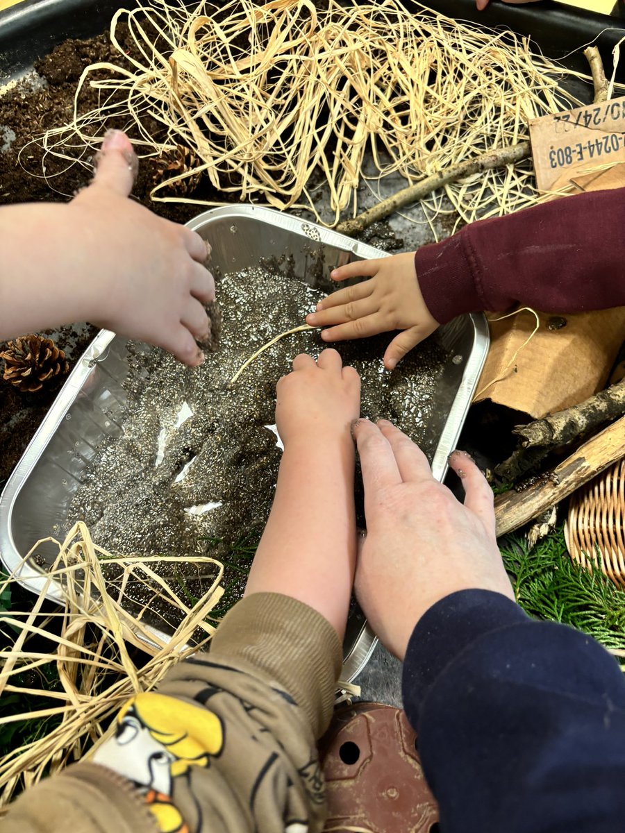 MrsJamesBHPS's tweet photo. This week #NurseryBHPS are enjoying 5 Little speckled frogs. We mixed water and chia seeds and it was very much like frog spawn. Lots of lovely describing words were used whilst exploring. @BeaufortHillPri @EAS_EarlyYears https://t.co/hl317yVK8M