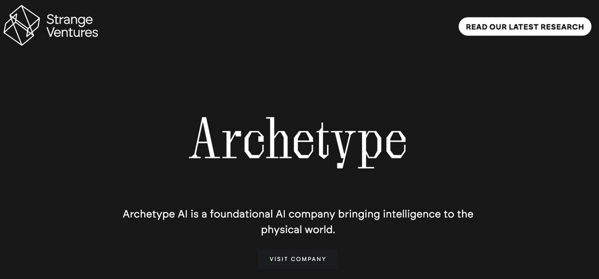 Get deeper insights into #ArchetypeAI and #Newton -”An API for the Physical World” through @strangefund latest blog post, about #PhysicalAI and our Large Behavior Model. Check it out here: strangevc.com/companies/arch…