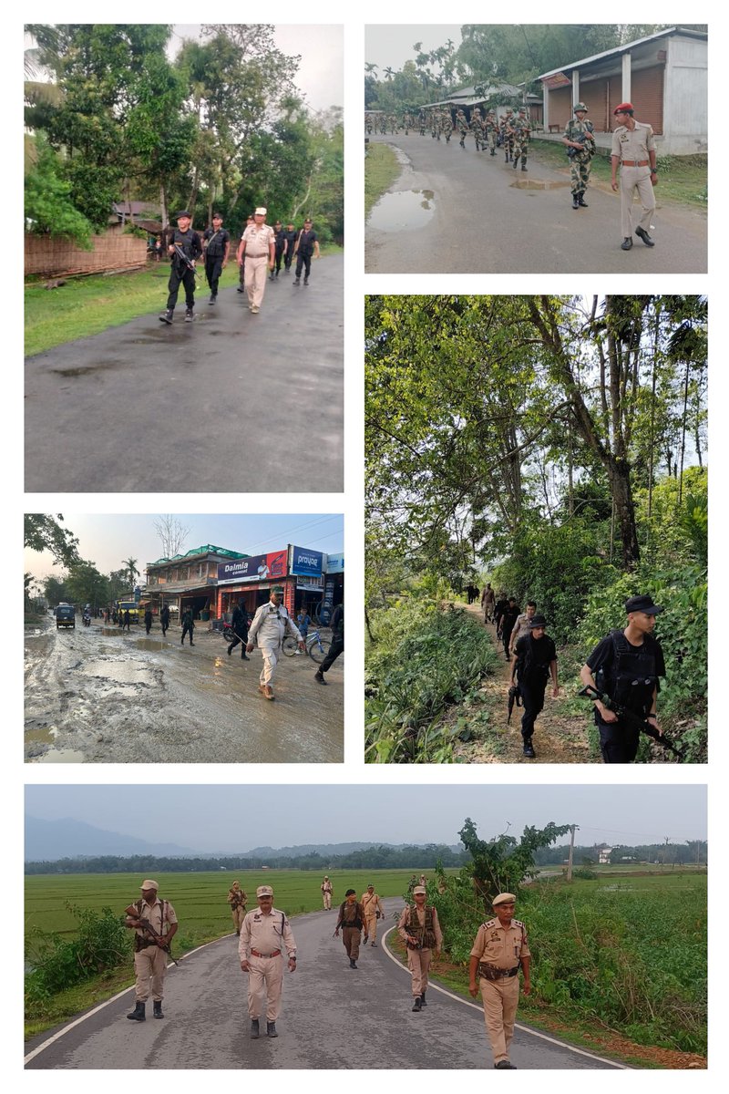 Cachar Police steered route marches across the district as part of area domination. @CMOfficeAssam @DGPAssamPolice @gpsinghips @KangkanJSaikia @assampolice