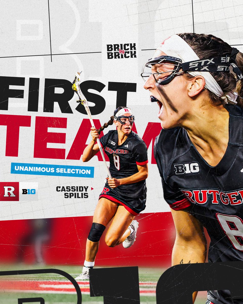 rutgers_wlax's tweet photo. IT'S UNANIMOUS! Cassidy Spilis is First Team All-Big Ten for the fourth consecutive season!

📰: https://t.co/vUKzOC5dKY

#BxB 🧱 | #GoRU https://t.co/k5tHx1Fbgy