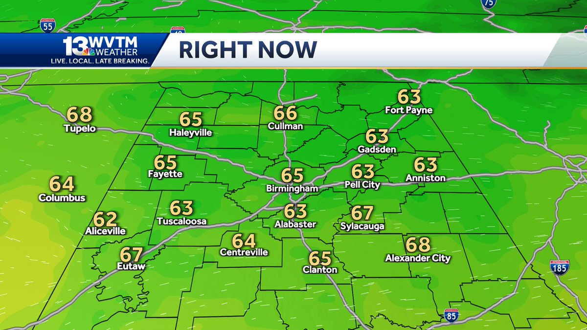 Check out our current temperatures across central #Alabama.