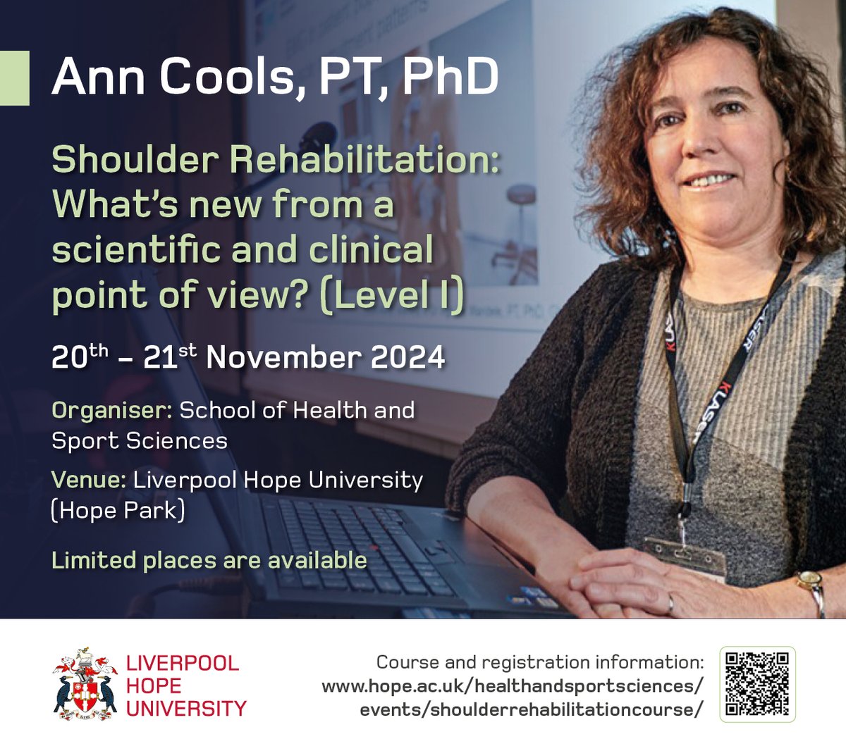 A week all things Shoulder/Upper Limb

1. 4th Shoulder Rehabilitation Conference: 22-23 NOV hope.ac.uk/hopesr/

2. Ann Cools 2-day Shoulder Course: 20-21 NOV hope.ac.uk/hopesr/anncool…

 3. Promotional bundle: [1 + 2] store.hope.ac.uk/conferences-an…

<a href="/ShoulderGeek1/">Jo Gibson</a> <a href="/Back_in_Action/">Prof. Ian Horsley</a>