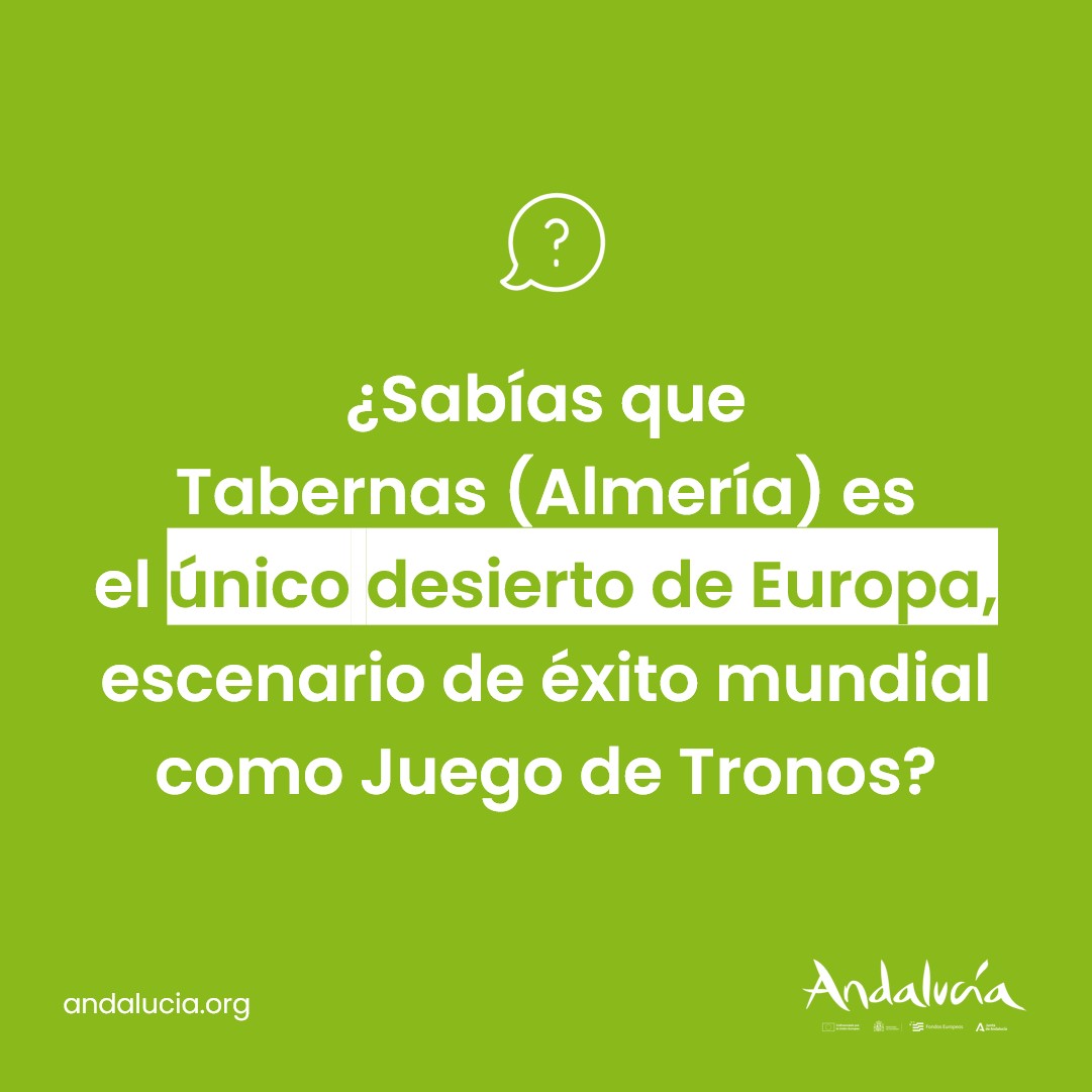 ¿Has estado allí? Ya tienes dos razones de peso para no perdértelo o repetir 🤩

#TurismoAndaluz #Andalucía #Curiosidades #SabíasQue #Tabernas #Desierto #Almeria