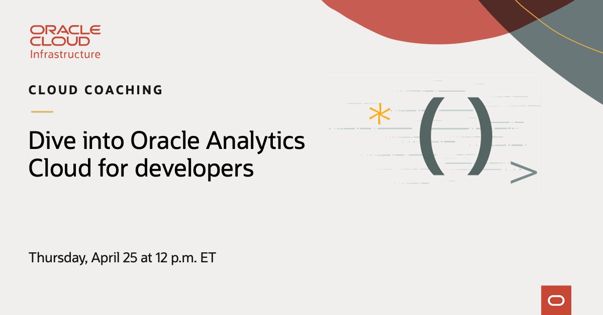 Are you a #developer? Then join this live demo diving into @Oracle Analytics Cloud, where you’ll explore the world of data visualization and reporting. social.ora.cl/6015bomB7