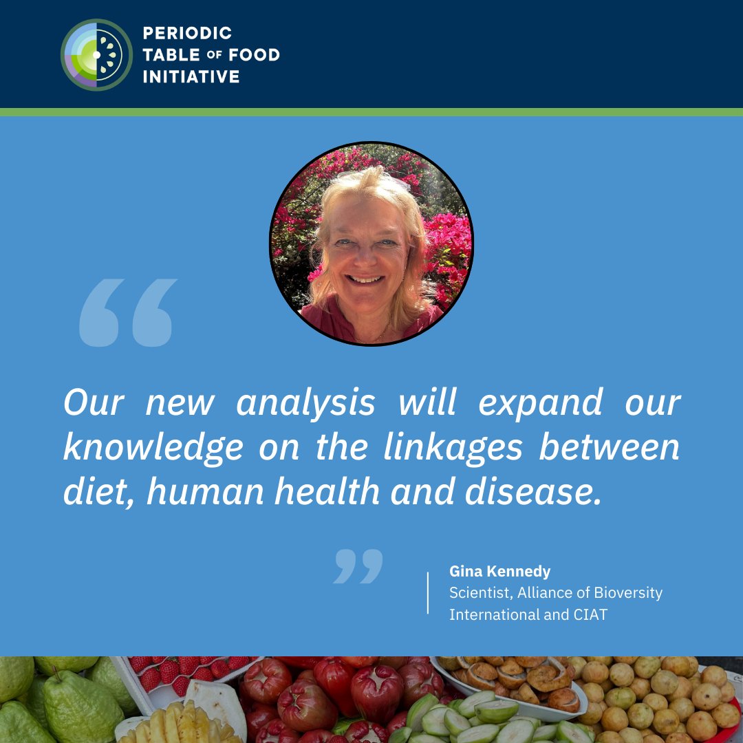 🔬Why collect biomolecular data on 1,650 foods? 🕵️‍♀️🥬This new analysis by our Periodic Table of Food Initiative, allows us to reimagine the importance of #biodiversity to make our diets healthier and more resilient to #climatechange. See our discoveries!👇 alliancebioversityciat.org/stories/new-an…