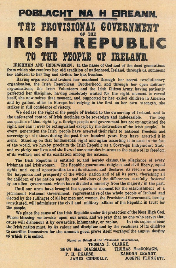 108 years ago today, Irishmen and Women declared this proclamation of Independence against British Imperial rule. The Revolution had begun. Many would die for the new Independent Republic, serving neither King nor Kaiser but Ireland. Sadly, the Independent State they so