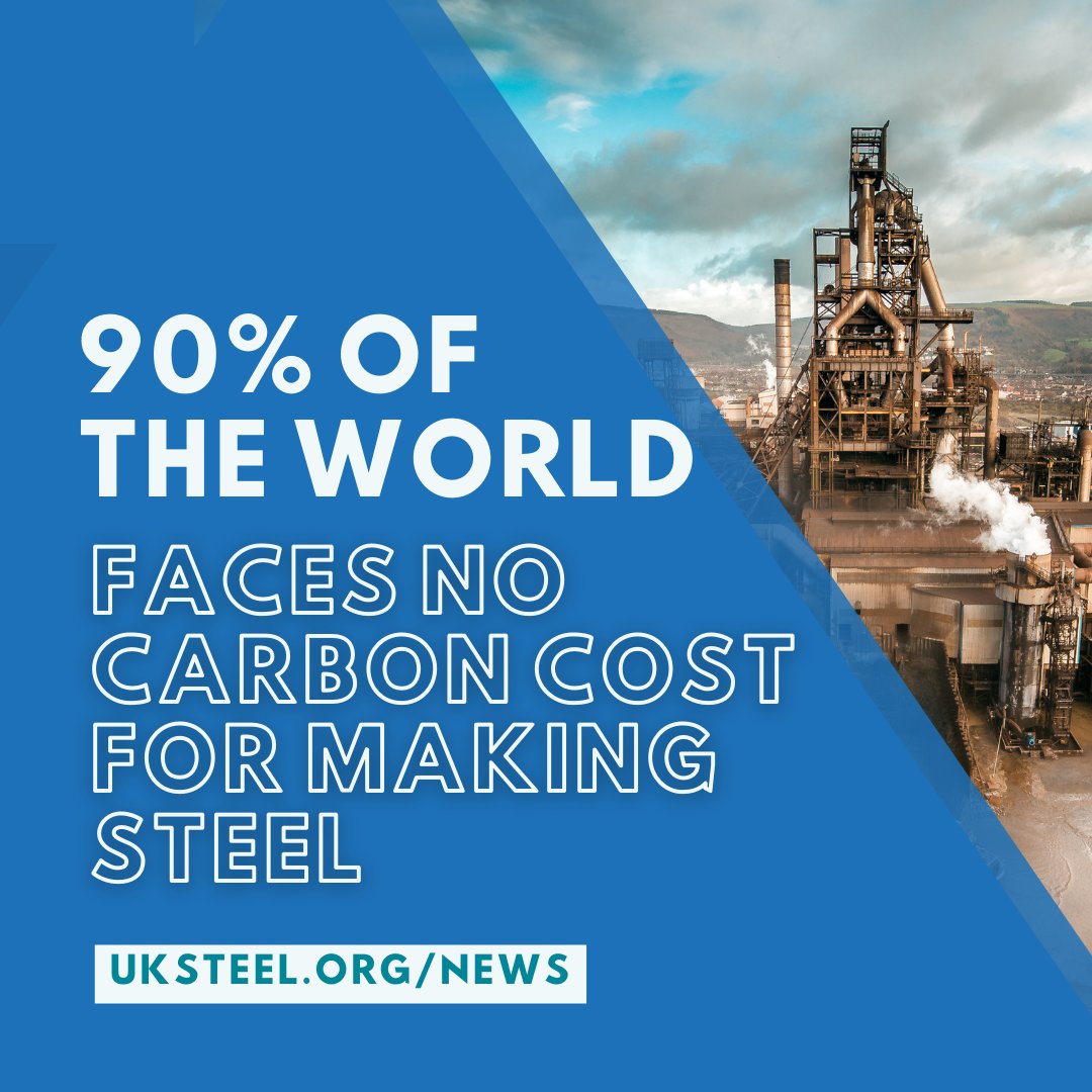 ❓Who currently pays carbon costs? Only the UK, EU, Canada, and New Zealand apply comparable carbon pricing (£30-£70/tCO2e), responsible for 155 million tonnes of steel or 8.2% of global steel production in 2022. #CBAM #UKCBAM #CarbonBorder #UKSteel #ukmfg