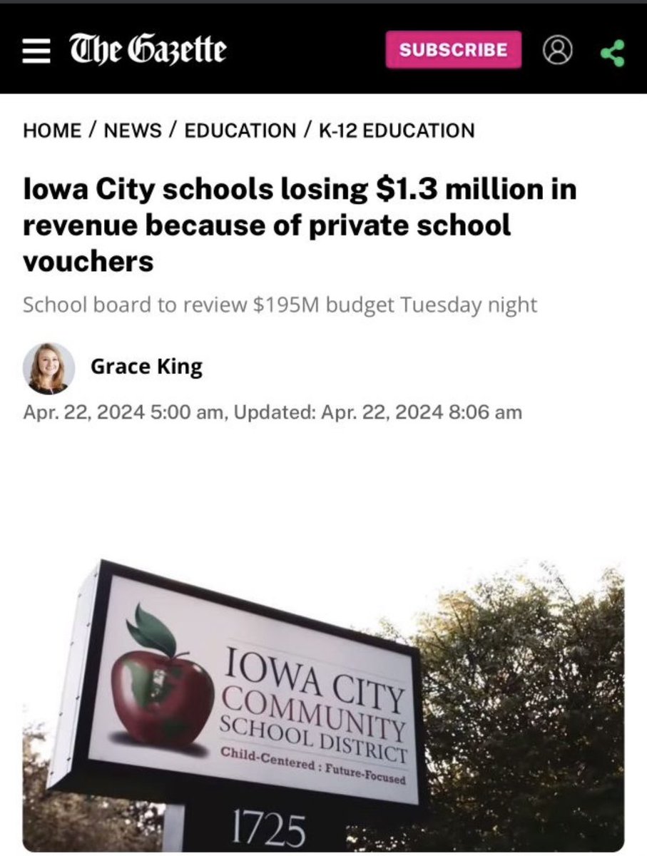 Supporters of vouchers/ESAs/“school choice” like to contend the programs won’t hurt public schools. But the subsidy for the voucher has to come from somewhere. #ksleg #ksed