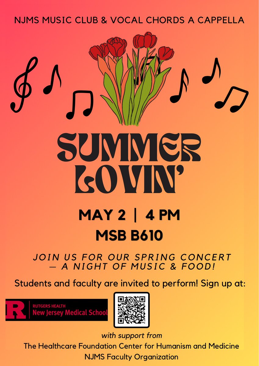 Immerse into the rhythm of music at a Spring concert presented by NJMS Music Club & Vocal Chords A Cappella. #RutgersNJMS