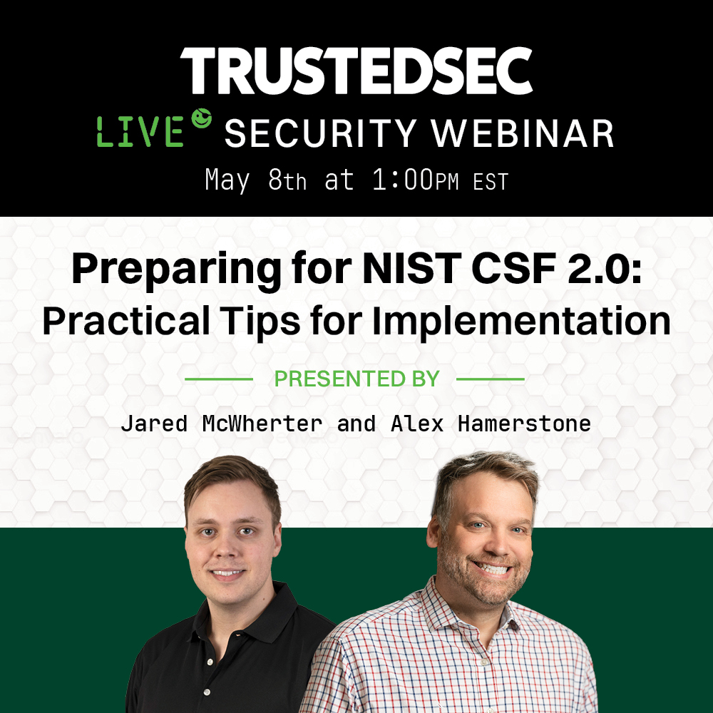 Registration is now open for our next #webinar 'Preparing for NIST CSF 2.0: Practical Tips for Implementation' on May 8. Join @jaredmcwherter and @infosecdoc as they provide advice for aligning your practices with #NIST's latest iteration. Register now! hubs.la/Q02tWzwN0