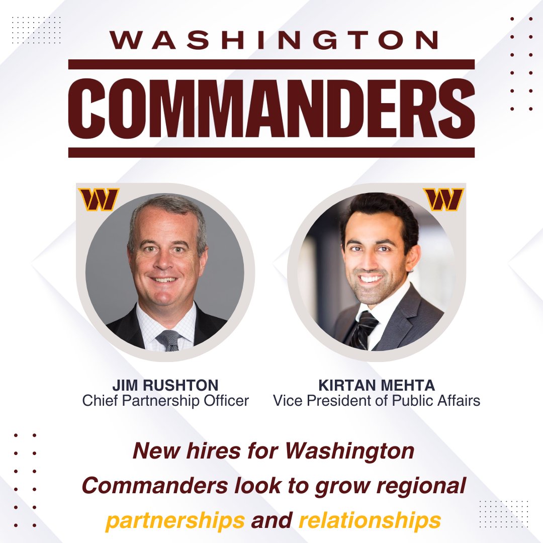 The @Commanders have added new talent to their front office! As a member of GWBOT, the Commanders have a lot of support within our membership, and we can't wait to see great things happen this season on and off the field! bit.ly/3w9cdvn #HTTC #Commanders #WashingtonDC