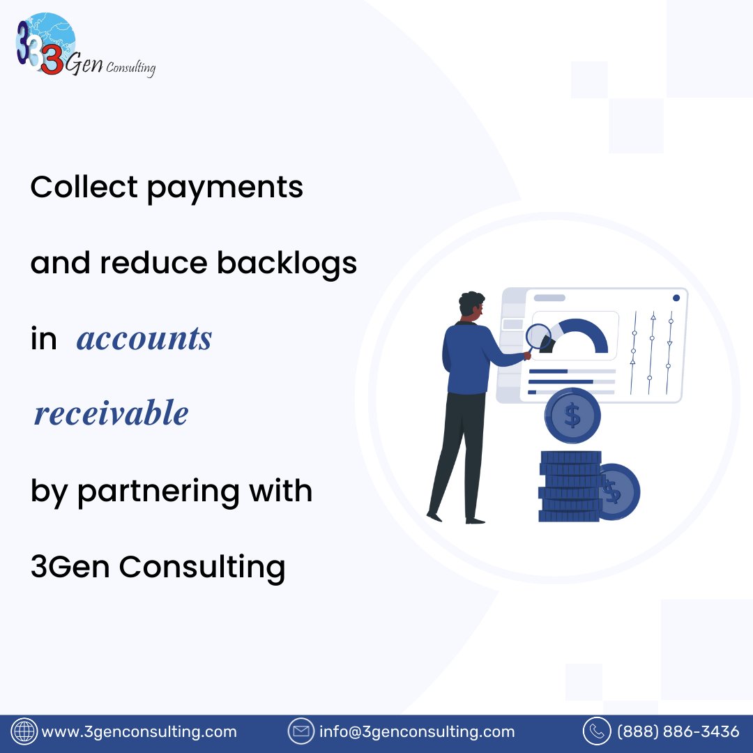 Are you looking to manage your accounts receivable? Consider 3Gen Consulting. With our timely follow-up services, you will definitely see an improvement in your collections.

Visit bit.ly/3XCMaGn or call (888) 886-3436 to get started!

#3GenConsulting #accountsreceivable